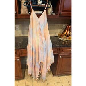 Roller Rabbit Ombre Multi-Color Tassel Maxi Dress One Size Fits All